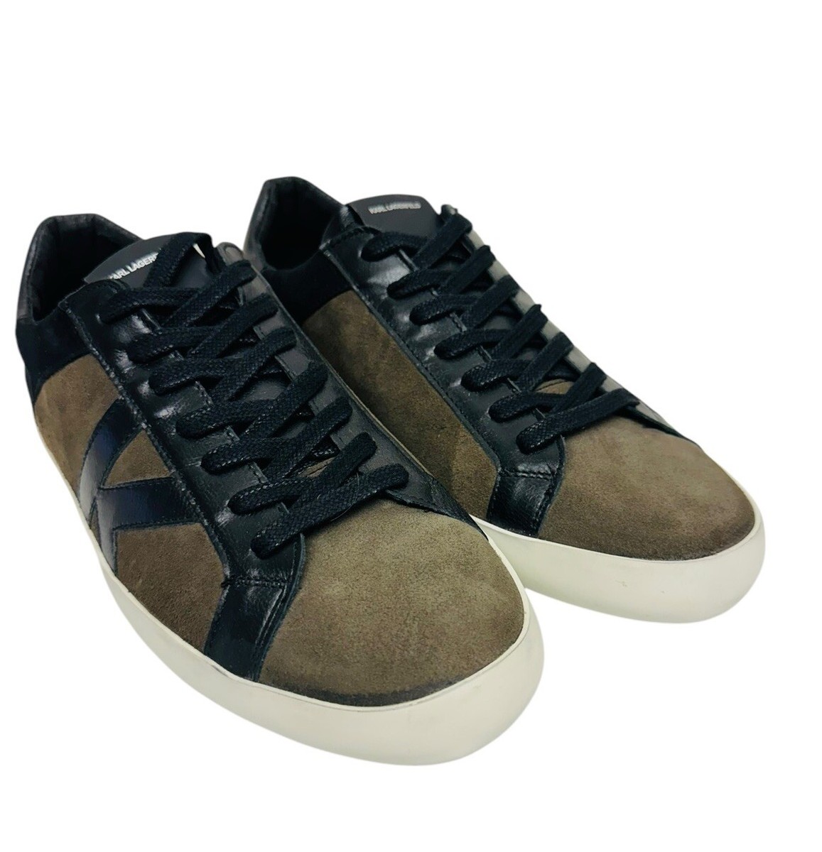 Karl Lagerfeld Paris Suede K Sneaker On Distressed Banded  display picture 1