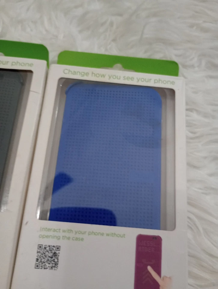 Подлинный HTC один M8 точка вид чехол M100 - теплый серый/синий 2 чехла - Изображение 3 из 4