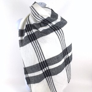 black and white plaid blanket scarf