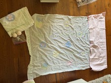 pottery barn kids sheer white applique floral curtain panels pink valence knobs