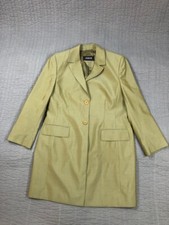 Arami Jacket Women 42 Medium Tan Silk Wool Blend Coat Career Italy