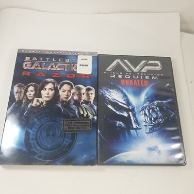 Battlestar Galactica Razor & AVP Aliens vs. Predators Unrated ~ DVD Lot of 2x