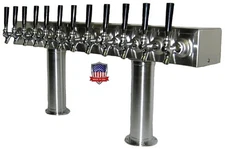 Stainless Steel Beer Tower Made in USA - 12 Faucets - GLYCOL COOLED -PT12SSG