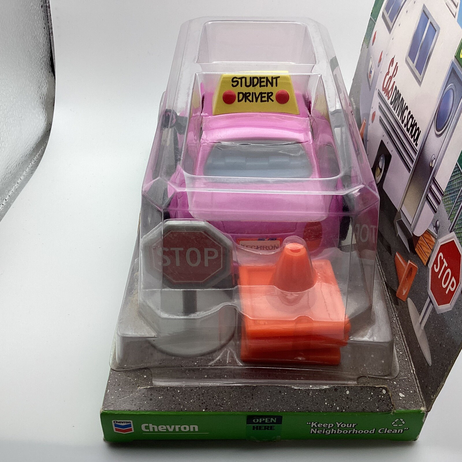 THE CHEVRON CARS Danni Driver 1998 Student Driver- Cones & Stop Sign  New in Box
