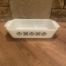 Vintage Fire King Anchor Hocking Green Meadow #441 Ovenware 1 Quart Loaf Dish