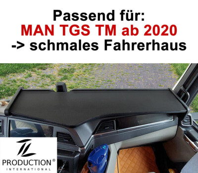 MAN TGS TM ab 2020 SCHMALES Fahrerhaus LKW-Tisch schwarz Ablagetisch durchgehend