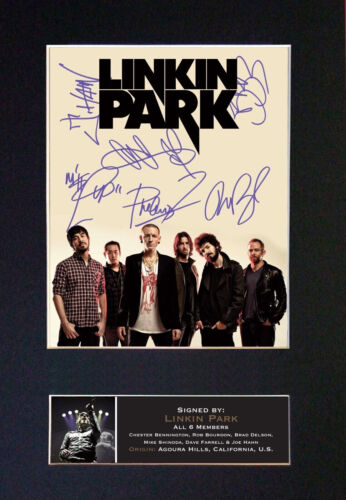 Linkin Park Autographe Chester Bennington Mike Shinoda Brad Delson Bourdon - Afbeelding 1 van 1