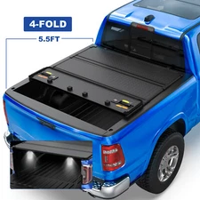 5.5FT 4-Fold Hard Tonneau Cover Solid For 2015-2025 Ford F-150 Truck Short Bed