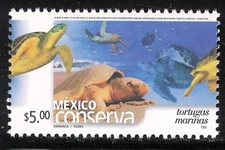 pc073 Mexico Conserva MNH paper 3 Sc#2260a Mc#2968C Et#mc073 sea turtles
