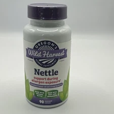 Oregons Wild Harvest Nettle 90 Vegetarian Capsules Gluten-Free New **READ**