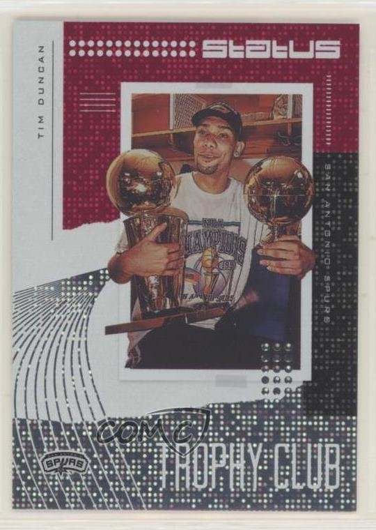 2019-20 Panini Status Trophy Club Red Tim Duncan #7 HOF 04cm