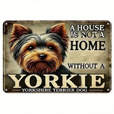Vintage Yorkie Yorkshire Terrier Rustic Tin Metal Signs Home D cor 8x12