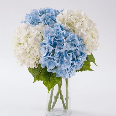 4 Pcs Hydrangea Artificial Flowers, 21'' Real Touch Latex Faux Hydrangeas,Fak...