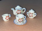 VINTAGE MINIATURE 7 PIECE TEA SET FROM JAPAN TEAPOT, CREAM, SUGAR & CAP — photo 1