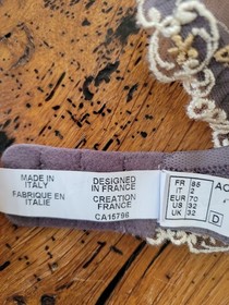 Lise Charmel Floral Lace Underwire Bra Size 32D Made in Italy