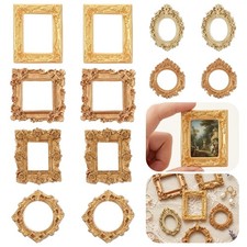 12PCS Vintage Mini Picture Frames, Resin Gold Frames for gold