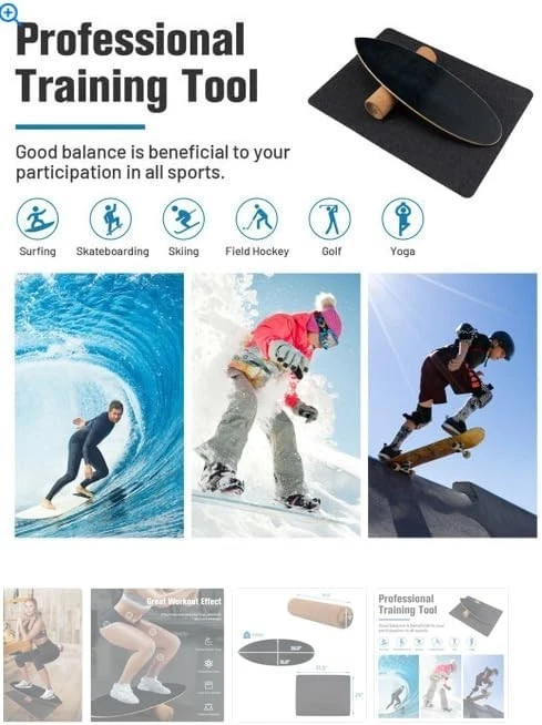 Entrenador de tabla de equilibrio para fuerza y estabilidad del núcleo - Soporta hasta 500 libras Foto 2 de 2