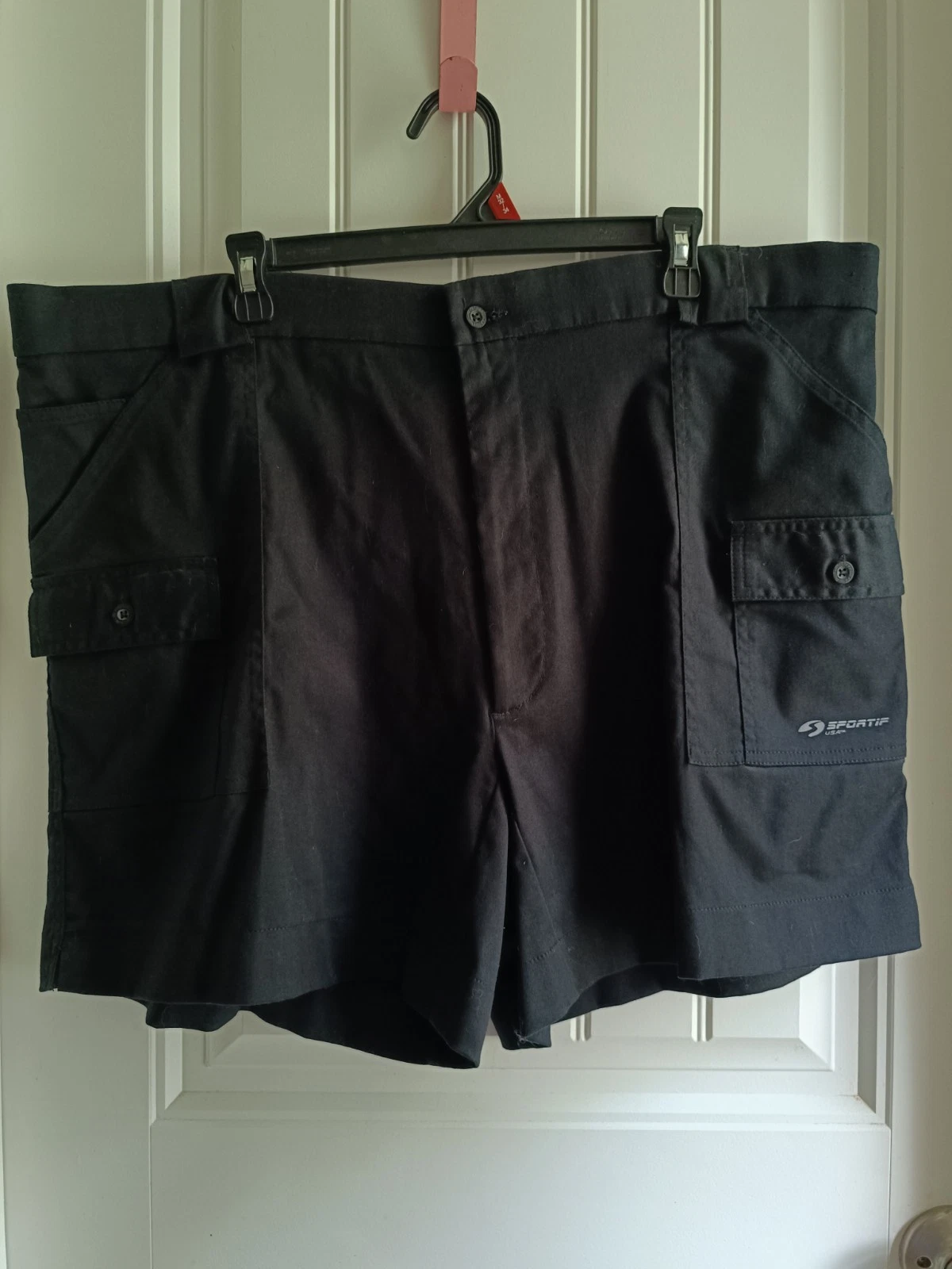 Sportif men’s black cargo shorts zip Belt Loop Size 44