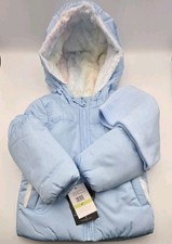 London Fog Girls Packable Puffer Jacket Cool Blue Hooded NWT MSRP 60