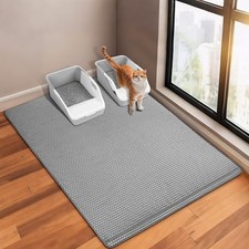 GRELY XL 47''x28'' Cat Litter Mat, Waterproof Urine Proof, Non-Slip Kitty