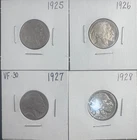 Buffalo Nickel Lot of 4 | 1925-1928 | 5¢ U.S. Coins | Mixed Dates