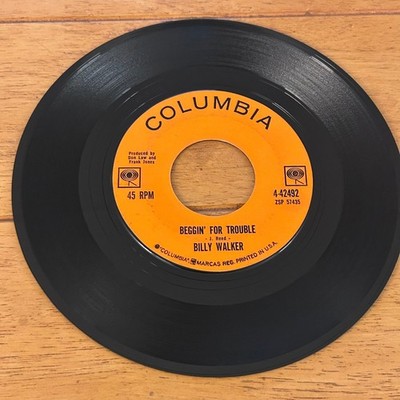 Billy Walker   Beggin' For Trouble / Willie The Weeper 7'' Record 1962 Columbia
