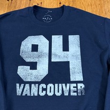 PacSun PS/LA 94 Vancouver Pullover Crewneck Sweatshirt fleece Blue S Retro Y2k