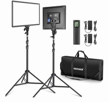 Neewer 18" Led Video Light Panel Key Lighting Kit with Remote, 2-Pack NL-288ARC