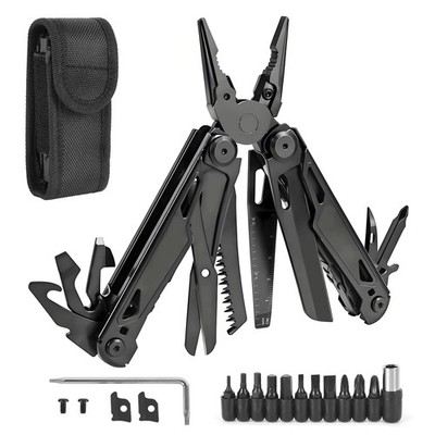 JIEHET Multitool, 28in1 Stainless Steel MultiTool with Pocket Knife, Selflock...