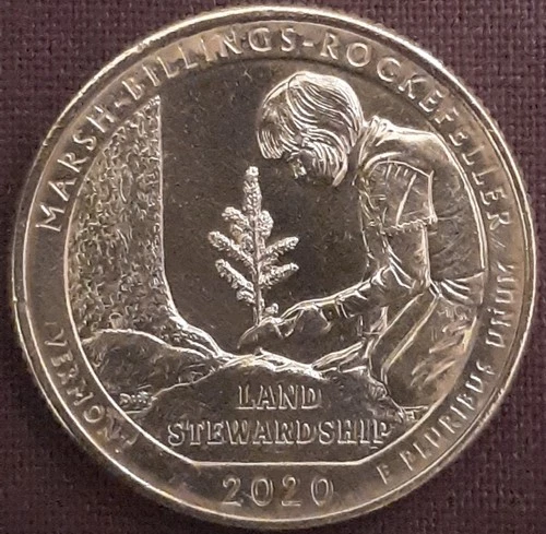 2020 W Marsh Billings Rockefeller Vermont V75 Privy Mark West Point Quarter.