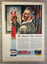 Western Xpert Super Trap Load Olin Ammunition Shot Shells 1946 Vintage Print Ad