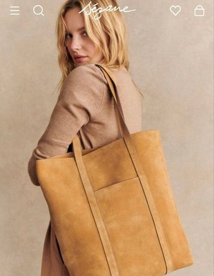 Sezane Shoulder Tote Bag Purse Leather in Brown NWOT | eBay