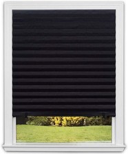 Shade No Tools Original Blackout Pleated Paper Shade Black, 36 in x 72 in