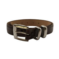 Bespoke Brown Genuine American Alligator Womens USA Made Belt Large NWOT