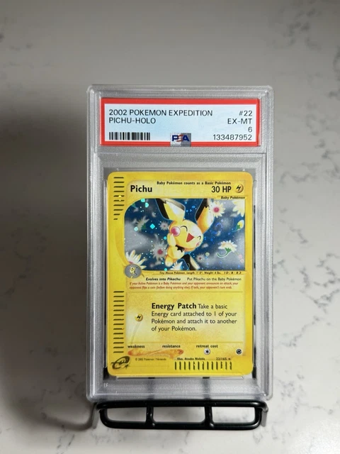Pokemon 2002 Expedition Pichu Holo #22 PSA 6