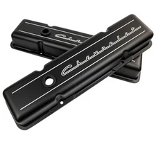 Valve Cover SBC Short Fits Chevrolet Logo Black