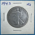 1943 Walking Liberty Half Dollar 90% Silver Collectible US Coin