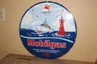 Rare Vintage 1933 Mobil Pegasus Mobilgas Marine Products 18" Porcelain Sign