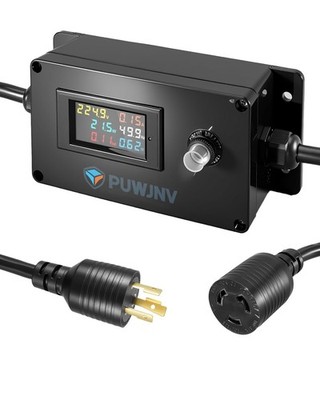 20A AC Power Meter, 250V L6-20P to L6-20R Outlet Energy Monitor | LCD Display Di
