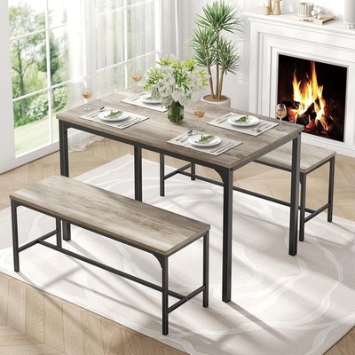Dining Table Set, Dining Table for 4 with Bench,Kitchen Table,