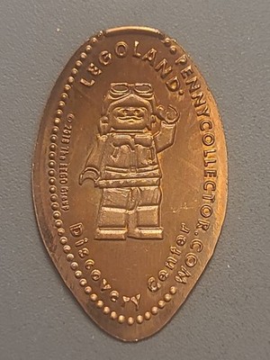 Vintage Legoland Discovery Center Pilot Elongated Smashed Pressed Penny COPPER