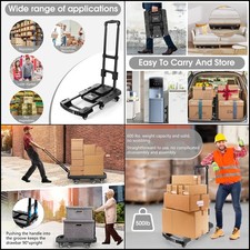 Voipvvii 500lbs Folding Hand Truck - 6 Wheel Heavy Duty Dolly-open box