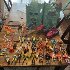 He-Man MOTU Origins Huge Lot of Figures Weapons & Castle Grayskull Vehicles