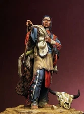 1/24 Scale Native American Warrior Resin Model Figure - Detailed Historical Kit