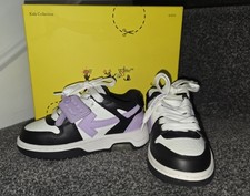 Off White Kids Out Of Office Trainers EU25 UK7.5 Black Lilac Box Zip Tie