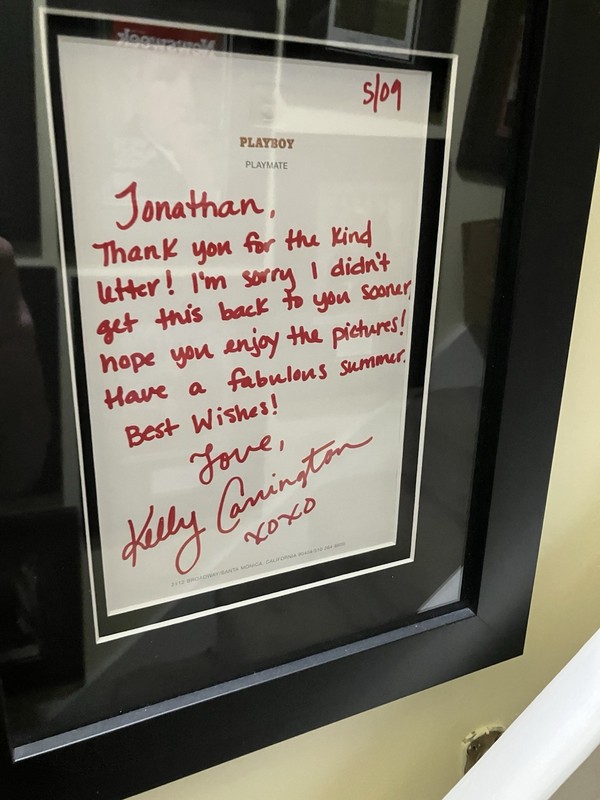 Kelly Carrington Signed Playmate Letter