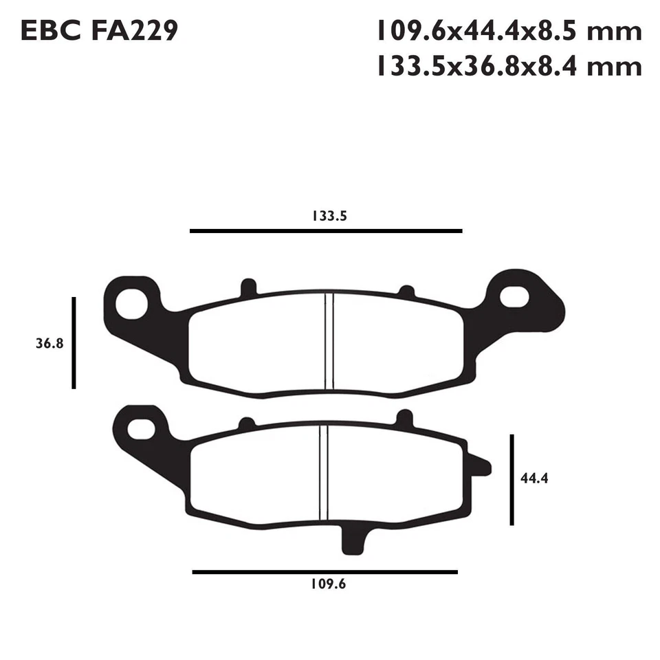Pastillas de freno orgánicas EBC FA229 para Suzuki VX 800 1990-1996 Foto 2 de 4