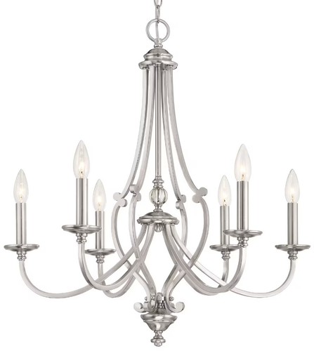 Minka Lavery 3336-84 Savannah Row 6-Light Chandelier in Brushed Nickel