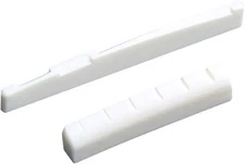 6 String Acoustic Guitar Bone Bridge Saddle and Nut Real 43 x 9 x 6 mm, White 
