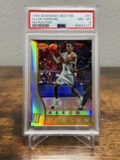 1996 Bowman’s Best Allen Iverson Rookie RC #R1 76ers PSA 8 Refractor Silver 